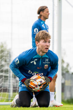Goalkeeper Mathias Dyngeland of the Norwegian national