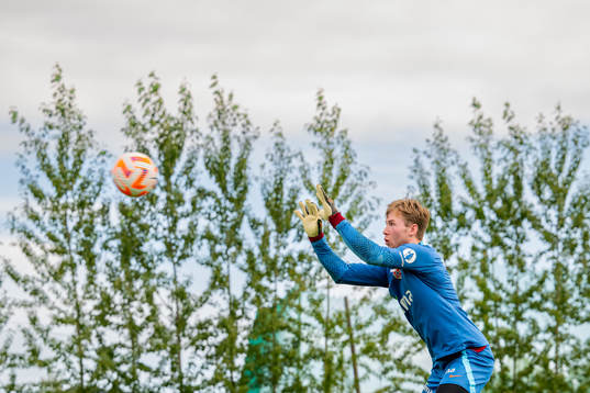 Goalkeeper Mathias Dyngeland of the Norwegian national