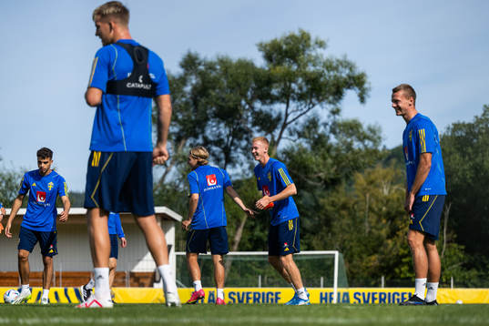 Sebastian Nanasi and Hugo Larsson of the Swedish under-21
