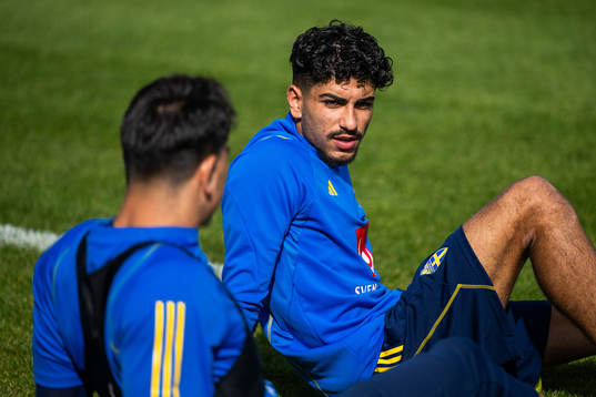 Ahemed Qasem of the Swedish under-21 national football team