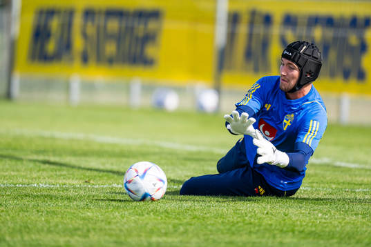 Goalkeeper Noel Törnqvist of the Swedish under-21 national