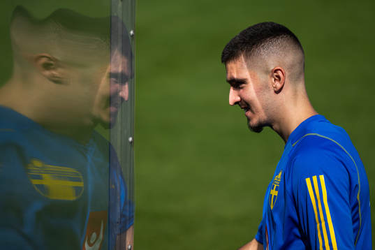 Mayckel Lahdo of the Swedish under-21 national football team