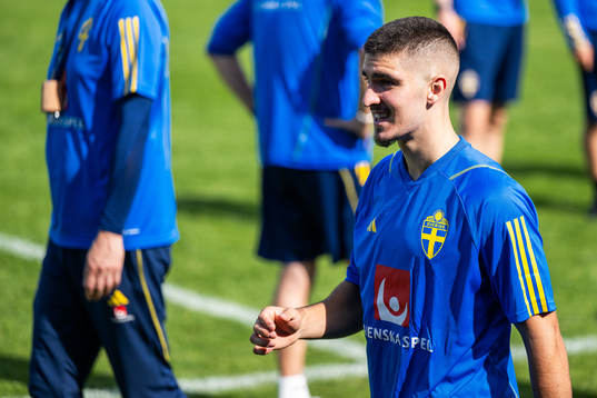 Mayckel Lahdo of the Swedish under-21 national football team