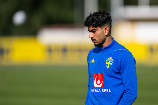 Ahmed Qasem of the Swedish under-21 national football team