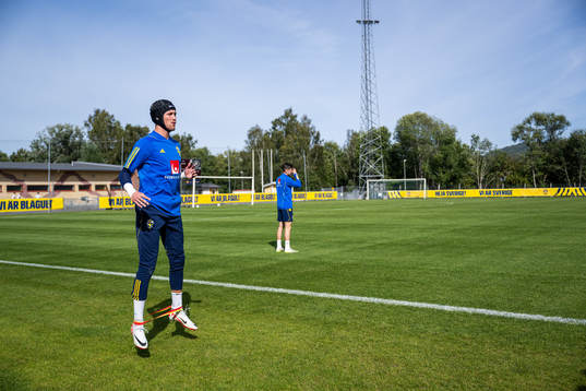 Goalkeeper Noel Törnqvist of the Swedish under-21 national