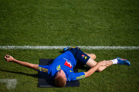 Hugo Larsson of the Swedish under-21 national football team