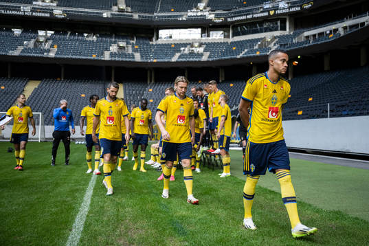 Emil Forsberg and Robin Quaison of the Swedish national