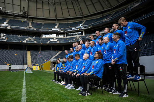 Staff from the Swedish national football team