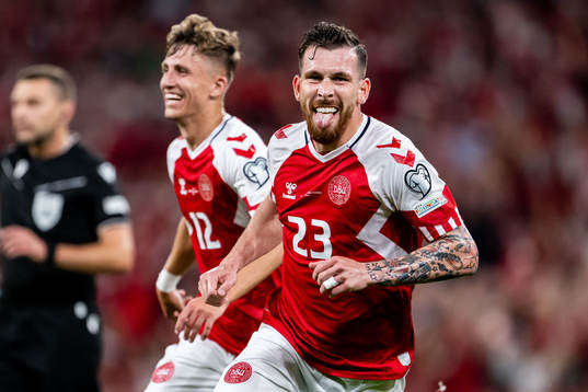 Pierre-Emile Højbjerg of Denmark celebrates
