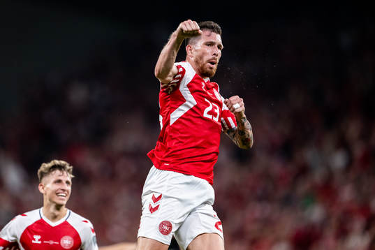 Pierre-Emile Højbjerg of Denmark celebrates