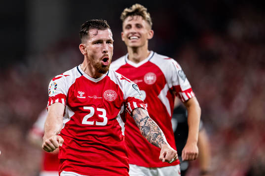Pierre-Emile Højbjerg of Denmark celebrates