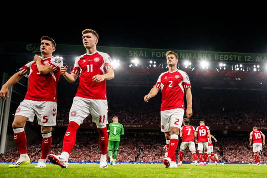 Joakim Mæhle, Andreas Skov Olsen and Joachim Andersen of