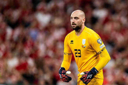 Goalkeeper Elia Benedettini of San Marino