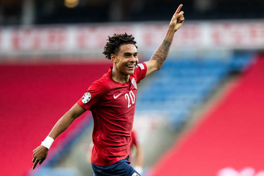 Antonio Nusa of Norway celebrates