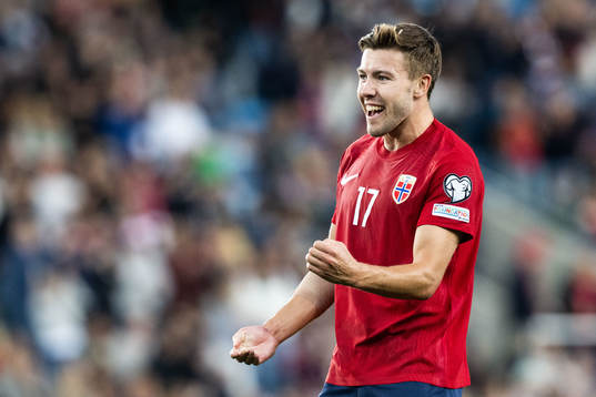 Fredrik André Bjørkan of Norway celebrates