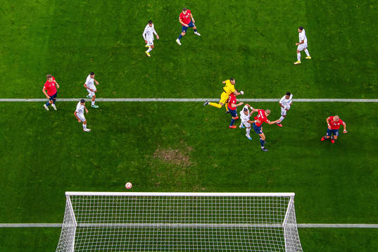 Kristoffer Ajer of Norway scores the 2-0 goal
