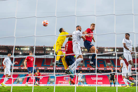Kristoffer Ajer of Norway scores the 2-0 goal