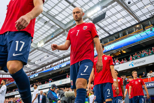 Fredrik Aursnes of Norway enters the pitch