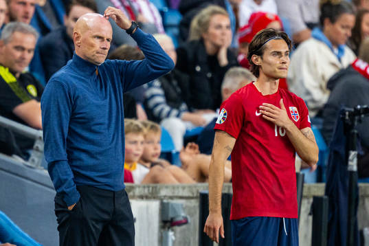 Ståle Solbakken, head coach of Norway, and Markus Solbakken