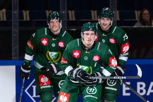 Färjestads Joakim Nygård celebrates the 4-1 goal