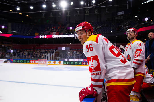 Damien Brunner of EHC Biel-Bienne looks dejected during