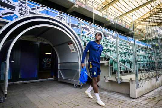 Anthony Elanga of the Swedish national football team at a