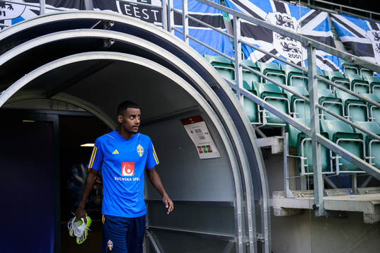 Alexander Isak of the Swedish national football team at a