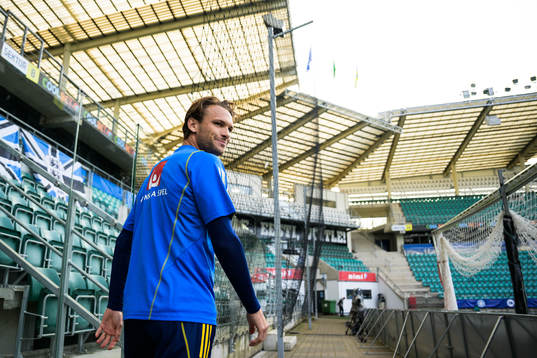 Albin Ekdal of the Swedish national football team at a