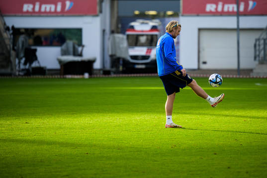 Emil Forsberg of the Swedish national football team at a
