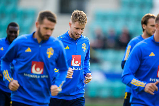 Samuel Gustafson of the Swedish national football team at a