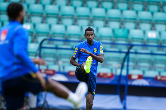Alexander Isak of the Swedish national football team at a