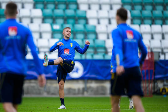 Jesper Karlsson of the Swedish national football team at a