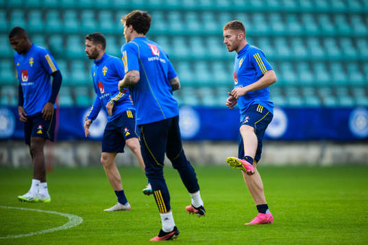 Dejan Kulusevski of the Swedish national football team at a