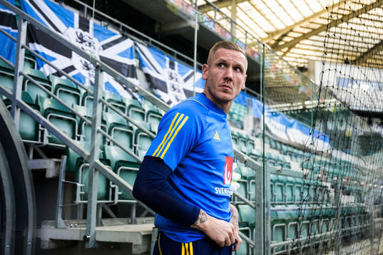 Robin Olsen of the Swedish national football team at a