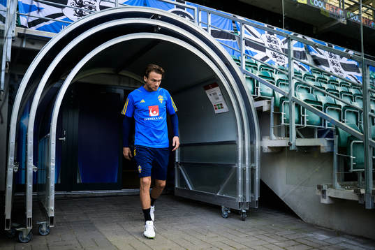 Albin Ekdal of the Swedish national football team at a