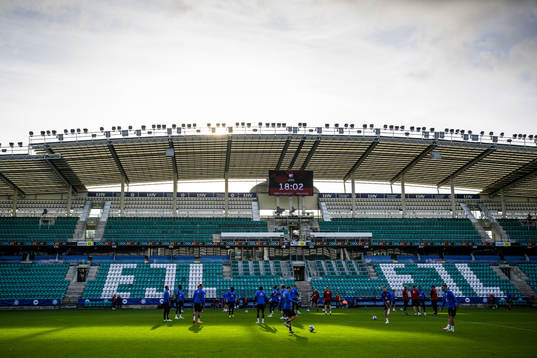 Players of the Swedish national football team at a training