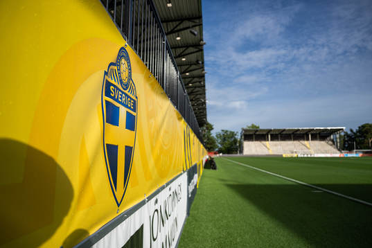 The logo of the Swedish football association seen at