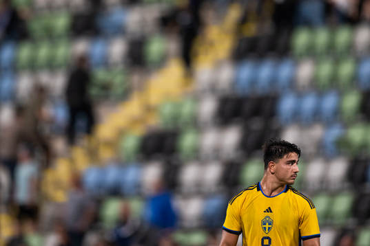 Jusef Erabi of Sweden looks dejected