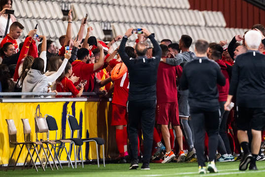 Players of North Macedonia celebrates