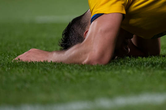 Jusef Erabi of Sweden looks dejected