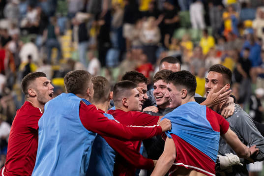 Players of North Macedonia celebrate