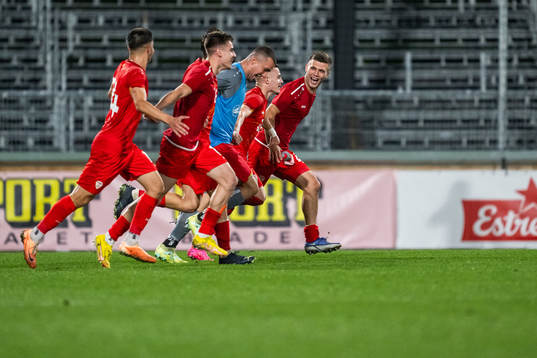 Players of North Macedonia celebrate