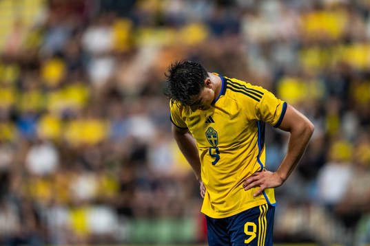 Jusef Erabi of Sweden looks dejected