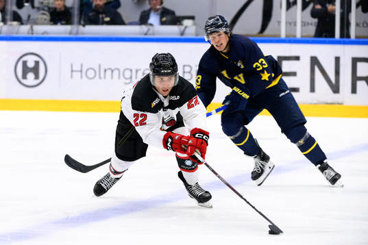 Malmö Redhawks Janne Kuokkanen och HV71s Måns Lindbäck