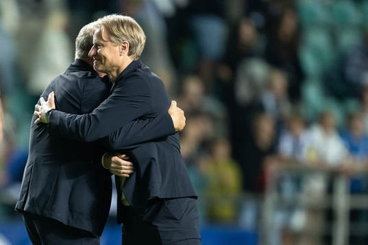 head coach Janne Andersson and team manager Stefan