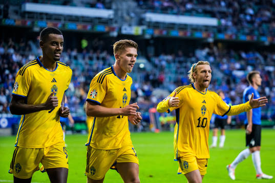 Alexander Isak, Viktor Gyökeres and Emil Forsberg of