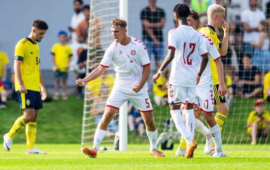 Lukas Wessel of Denmark celebrates