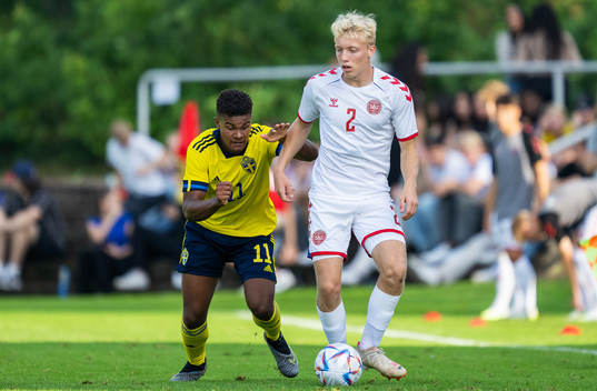 Santino Samuyiwa of Sweden and Hjalte Bidstrup  of Denmark