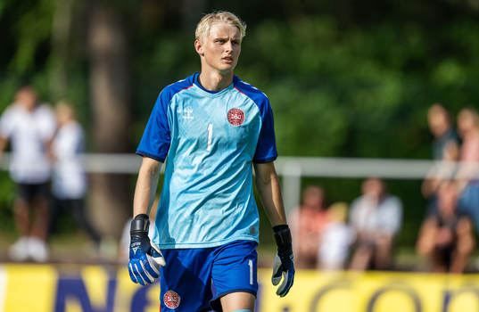 goalkeeper Lucas Martin of Denmark