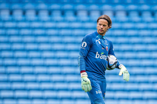 Goalkeeper Ørjan Håskjold Nyland of the Norwegian